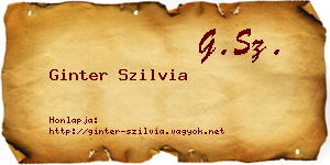Ginter Szilvia névjegykártya