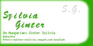 szilvia ginter business card